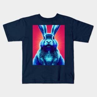 Blue rabbit on a pink background. Kids T-Shirt